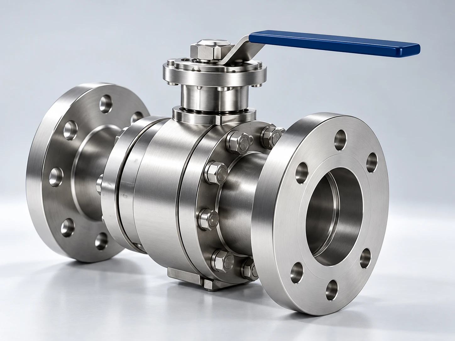Stainless-steel industrial flange valve and process equipment